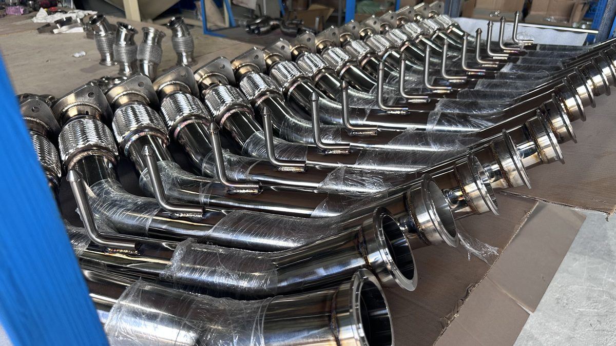 Batch of finished stainless headers ready for QC and packing