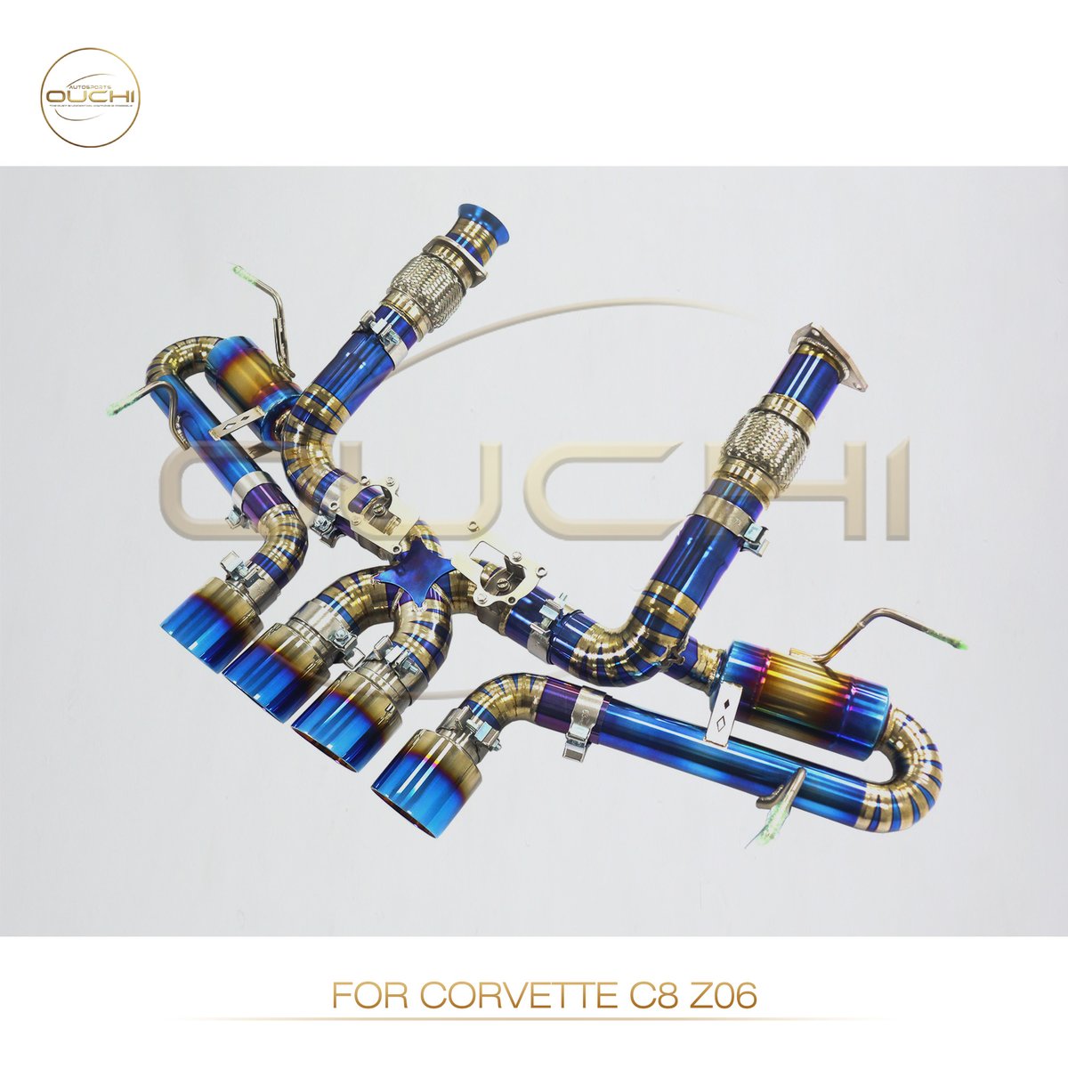 Corvette C8 Z51 GR5 titanium valved exhaust system, burnt finish