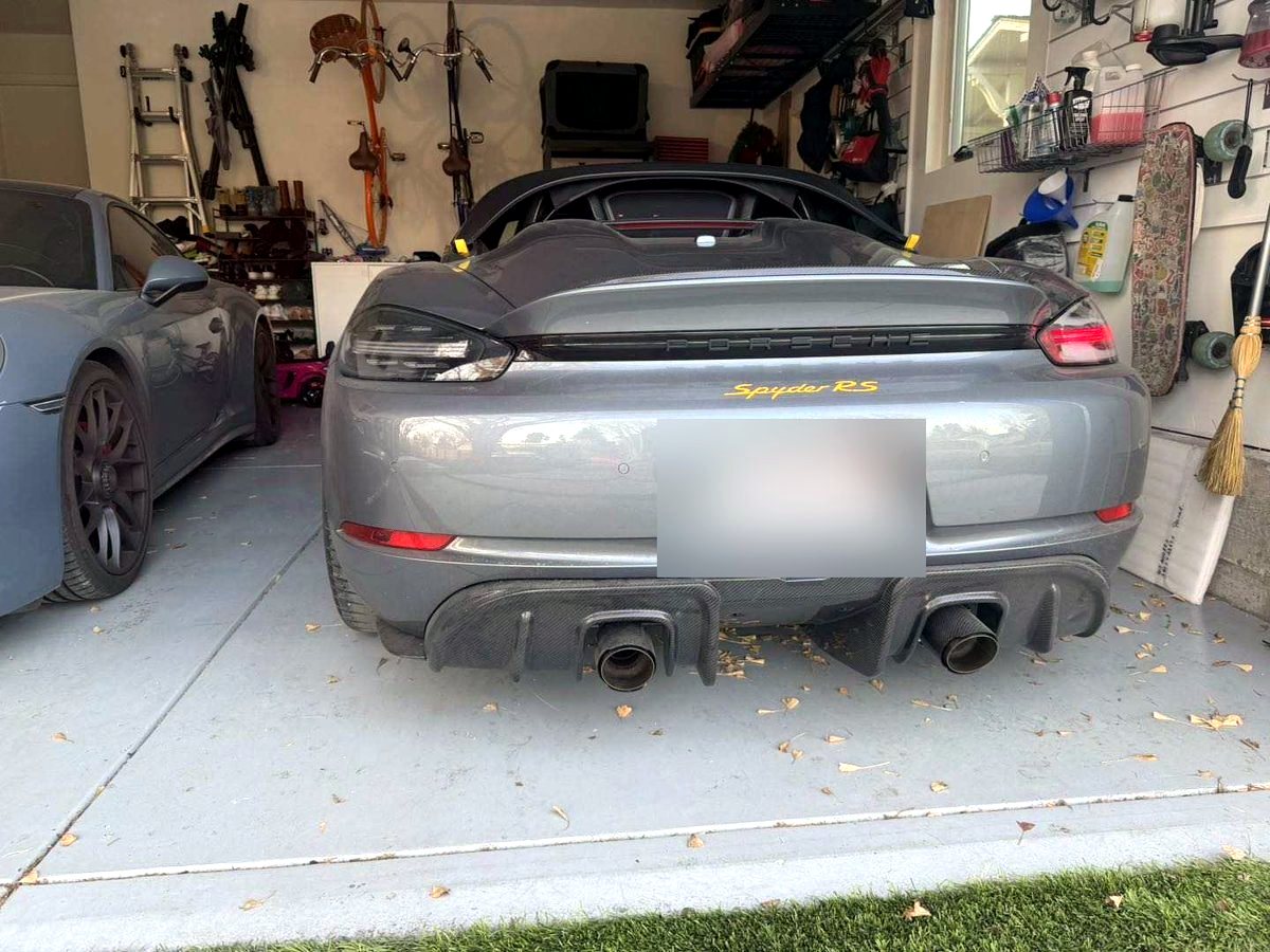 Porsche 718 Spyder RS with OUCHI exhaust — customer installation