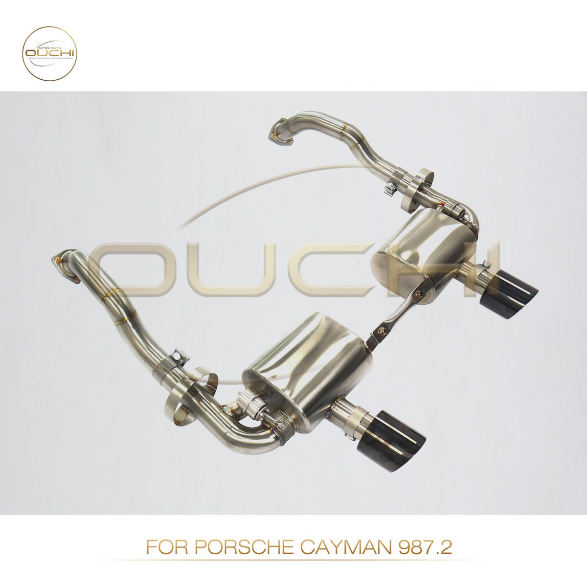 Porsche Cayman 987.2 GT4-style stainless rear exhaust upgrade