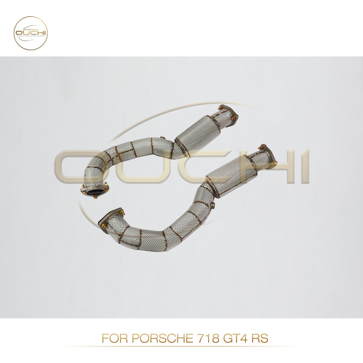 Porsche 718 GT4 RS cat pipes, flange detail